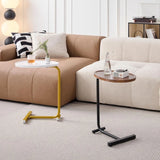 Brown C-shaped Side Table, Small Sofa Table for Living room