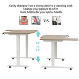 L-Shaped 59" Height Adjustable Electric Standing Desk, Sit and Stand Up Computer Desk For Home Office Oak