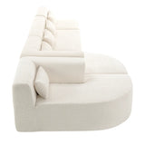 144" Upholstered Sofa Free-combined Sofa Couch with Two Chaise Lounge and Five Back Pillows for Living Room(Old SKU: N719S001600A), Beige