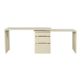 90" Modern L Shaped Desk in Natural Wood with 3 Drawers,360° Wood Rotating Desk,Executive Office Desk,Corner Desk,Office Study Workstation,for Home Office or Living Room