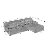Chenille L-Shape Luxury Sectional Oversized Sofa,Mnimalist Design,Comfy Sleeper Couch for Living Room,Apartment&Reception Spaces,No Assembly Required