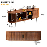 TV Stand, 55" Modern TV Console Table with Storage Compartment and Sliding Door, Gaming Entertainment Center with Cabinet for Living Room, Bedroom, Office (Walnut)