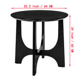 25" Round End Table, Wooden Side Table,Night Stand for Living Room ,Reception Room