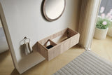 48" MURI White Oak Woodgrain Plywood Cabinet with Double Doors and One Drawer, NO Basin and Top, NO Faucet and Sink Cover