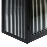 27.56"Glass Doors Modern Two-door Wall Cabinet with Featuring Three-tier Storage for Entryway Living Room Bathroom Dining Room,Black
