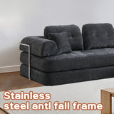 104" Boneless sofa,Sectional Compressed Couch with Chaise, Deep Seat Modular Sectional Sofa Chenille Memory Foam Sofa Boneless Couches for Living Room Bedroom, No Assembly Required