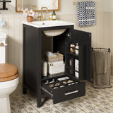 30 Inch Green Bathroom Vanity with Single Sink, Combination Under Counter Sink, Bathroom Storage Cabinet with 2 Doors and a Drawer, Soft Closure, Multifunctional Storage(WF324043)