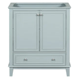 30" Bathroom Vanity without Sink, Base Only, Multi-functional Bathroom Cabinet with Doors and Drawer, Solid Frame and MDF Board, Green