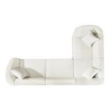 104" L-Shaped Curved Contemporary Sectional Sofa in Beige: Plush 4-Seater, Sculptural Design & Premium Bouclé Upholstery – Modern Luxury for Spacious Living