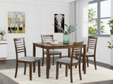 5 Piece Modern Dining Set, Rectangular Wooden Dining Table with 4 Upholstered Chairs for Kitchen, Dining Room, Gray