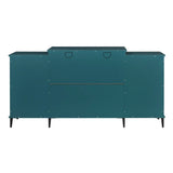 62" TV Stand, Buffet Sideboard Cabinet, Teal Blue