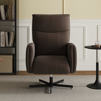 Power Swivel Recliner Chair, Electric Reclining with USB & Type-C Charging, 360° Swivel Velvet Upholstered Accent Chair, for Home Office & Living Room, Easy Assembly,Coffee