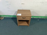 Wood Nightstand with Drawer and Open Shelf, Modern Bedside Table with Storage, Wooden End Table for Bedroom, Living Room or Apartment, Natural Finish, Brown