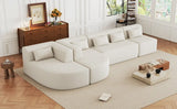 144" Upholstered Sofa Free-combined Sofa Couch with Two Chaise Lounge and Five Back Pillows for Living Room(Old SKU: N719S001600A), Beige