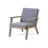 Outdoor Acacia Wood Club Chairs with Cushions (Set of 2)