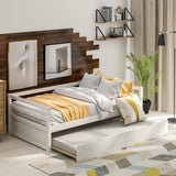 Daybed with Trundle Frame Set, Twin Size, Gray