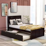 Platform Storage Bed, 2 drawers with wheels, Twin Size Frame, Gray