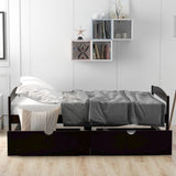 Twin size platform bed, with two drawers, gray