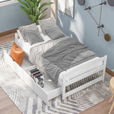 Twin size platform bed, with two drawers, gray
