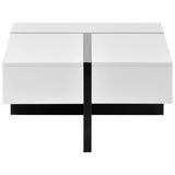 ON-TREND Contemporary Rectangle Design Living Room Furniture, Modern High Gloss Surface Cocktail Table, Center Table for Sofa or Upholstered Chairs, 45.2*25.5*13.7in
