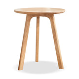 Round End Table- Small End Table Side Table Coffee Table Bedside Table Night Stand for Living Room Bedroom & Balcony, 100% Natural Solid Oak Wood Easy to Assemble