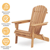 Wood Lounge Patio Chair for Garden Outdoor Wooden Folding Adirondack Chair Set of 2 Solid Wood Lounge Patio Chair for Garden, Lawn, Backyard,
