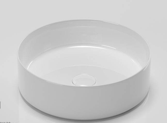 Ceramic Round Above Counter White Bathroom Sink Art Basin(BAB400MOWH)