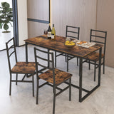 Five-piece set table and chair with backrest, industrial style, solid structure