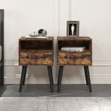Two sets of Nightstand,modern style bedside table, With storage drawers and open wooden shelves, Suitable for living rooms, Bedrooms and small spaces. Decorative bedside tables in two sets, Easy to as
