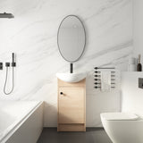 Small Size 18 Inch Bathroom Vanity With Ceramic Sink,Wall Mounting Design(KD-PACKING)-G-BVB02318PLO