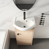 Small Size 18 Inch Bathroom Vanity With Ceramic Sink,Wall Mounting Design(KD-PACKING)-G-BVB02318PLO
