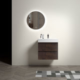 U005-Alice24-201 Alice 24" White Bathroom Vanity with Sink, Large Storage Wall Mounted Floating Bathroom Vanity for Modern Bathroom, One-Piece Sink Basin without Drain and Faucet, Pre-assembled