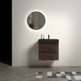 U005-Alice24-201 Alice 24" White Bathroom Vanity with Sink, Large Storage Wall Mounted Floating Bathroom Vanity for Modern Bathroom, One-Piece Sink Basin without Drain and Faucet, Pre-assembled