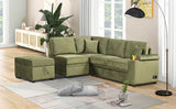 84.75" Sleeper Sofa Bed,2 in 1 Pull Out sofa bed L Shape Couch with Storage Ottoman for Living Room,Bedroom Couch and Small Apartment, Beige