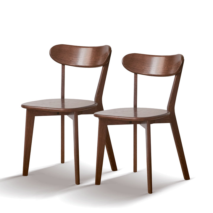 (Set of 2 pcs) Dining chair wooden FAS grade oak natural wood made in North America 100% dirt-free wood chair solid chair table chair wooden living room chair simple and natural 46.5 * 54 * 80cm
