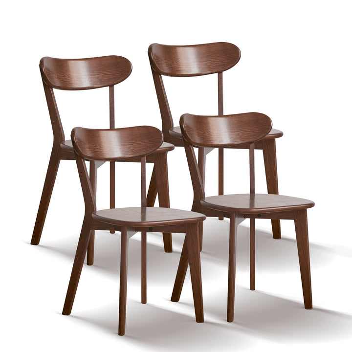 (Set of 4 pcs) Dining chair wooden FAS grade oak natural wood made in North America 100% dirt-free wood chair solid chair table chair wooden living room chair simple and natural 46.5 * 54 * 80cm