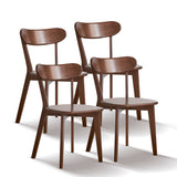 (Set of 4 pcs) Dining chair wooden FAS grade oak natural wood made in North America 100% dirt-free wood chair solid chair table chair wooden living room chair simple and natural 46.5 * 54 * 80cm