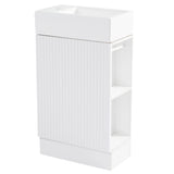 18.6" Bathroom Vanity with Sink, Bathroom Vanity Cabinet with Two-tier Shelf, Left or Right Orientation, Grey  (Old Sku:WF308491AAE)