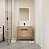 24 Inch Bathroom Vanity With Sink, Freestanding Bathroom Vanity or Floating is Optional Conversion24*18-00324IMO-1(KD-Packing)