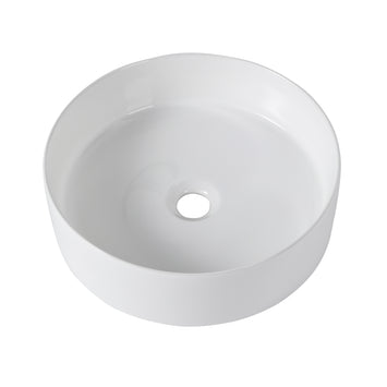 Ceramic Round Above Counter White Bathroom Sink Art Basin(BAB400MOWH)