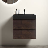 U005-Alice24-201 Alice 24" White Bathroom Vanity with Sink, Large Storage Wall Mounted Floating Bathroom Vanity for Modern Bathroom, One-Piece Sink Basin without Drain and Faucet, Pre-assembled