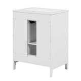 24" Bathroom Vanity with Sink, Bathroom Vanity Cabinet with Two Drawers and Door, Adjustable Shelf, Solid Wood and MDF, Grey (Old Sku:WF309411AAE)