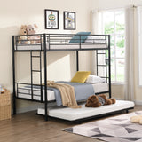 Twin Over Twin  Metal  Bunk Bed with trundle  Black