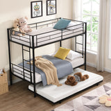 Twin Over Twin  Metal  Bunk Bed with trundle  Black
