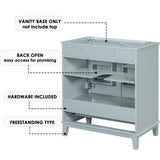 30" Bathroom Vanity without Sink, Base Only, Multi-functional Bathroom Cabinet with Doors and Drawer, Solid Frame and MDF Board, Green