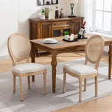 French Style Solid Wood Frame Antique Painting,Hand-pulled buckle decoration PU artificial leather Dining Chair with Nailhead Trim ,Wood Legs,Set of 2,White Pine Green,SW1839WP