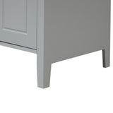 24" Bathroom Vanity with Sink, Bathroom Vanity Cabinet with Two Drawers and Door, Adjustable Shelf, Solid Wood and MDF, Grey (Old Sku:WF309411AAE)