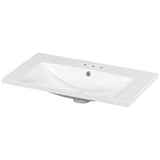 30" Single Bathroom Basin Sink, Vanity Top Only, 3-Faucet Holes, Resin (REPLACE WF305076AAK)
