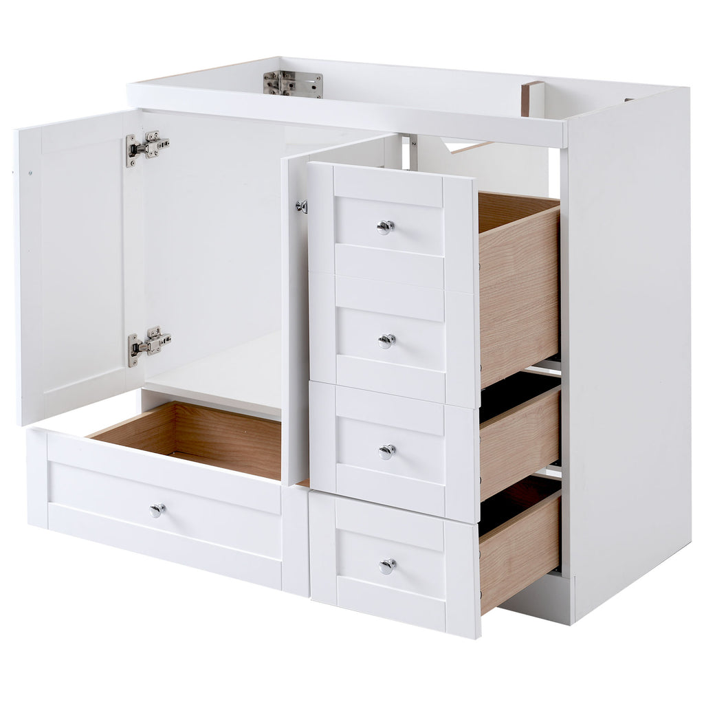 [Cabinet Only] 36" White Bathroom Vanity(Sink not included)