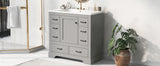 36" Bathroom Vanity with Sink Combo, Six Drawers, Multi-Functional Drawer Divider, Adjustable Shelf, Grey (Old Sku:SY999808AAE)